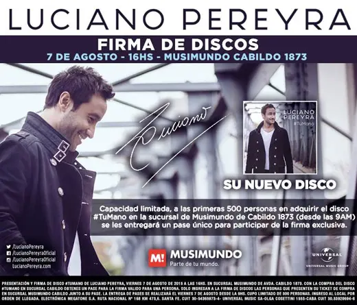 Luciano Pereyra - Presentacin y firma de discos 