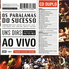 Os Paralamas do Sucesso - UNS DIAS AO VIVO CD II
