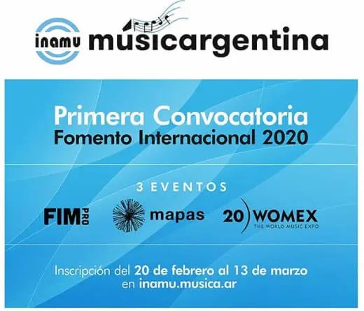 INAMU (Instituto Nacional de la Msica) - INAMU: Convocatoria de Fomento Internacional 2020