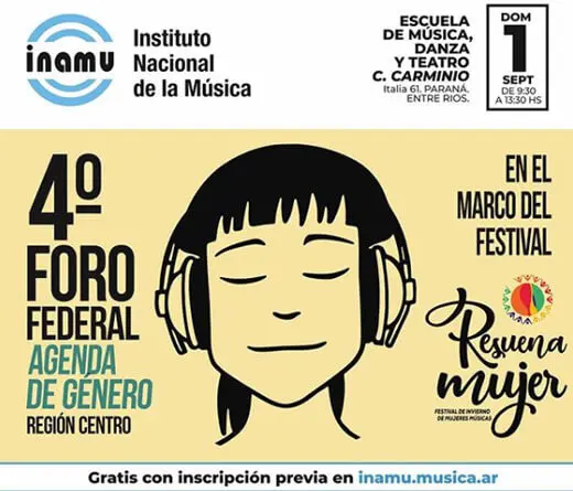 INAMU (Instituto Nacional de la Msica) - 4 Foro Federal de la Agenda de Gnero